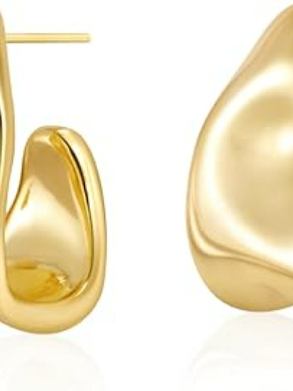 Chunky Gold Stud Earrings for Women 14k Gold Plated Hypoallergenic Earrings Stat